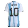 Maillot de Supporter Argentine 3 Star MESSI 10 Domicile Coupe du Monde 2022 Pour Enfant